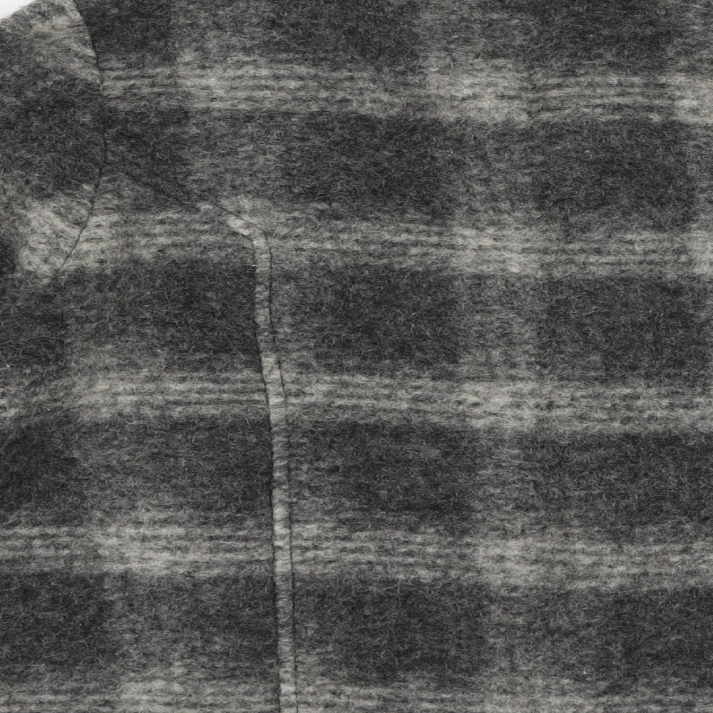 NEXT Womens Grey Plaid Jacket Size 10 Button