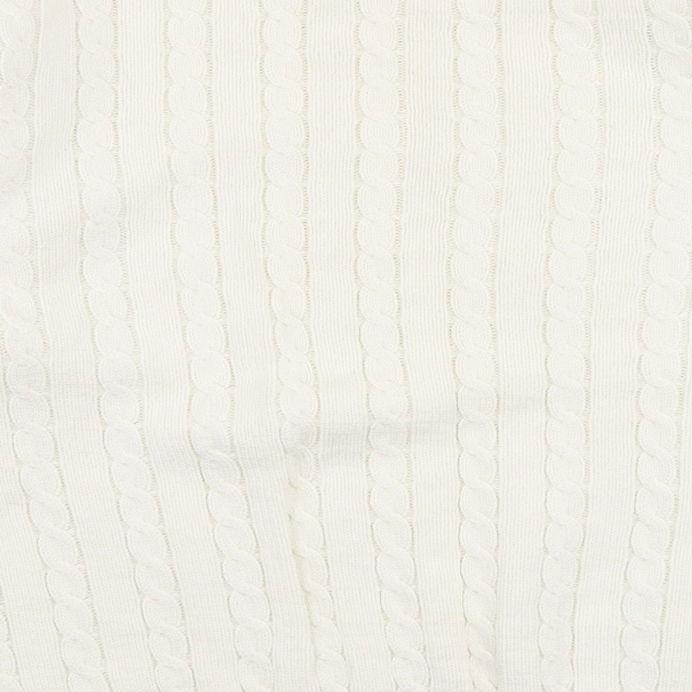 Limited Edition Knitwear Womens White Round Neck Polyester Pullover Jumper Size M