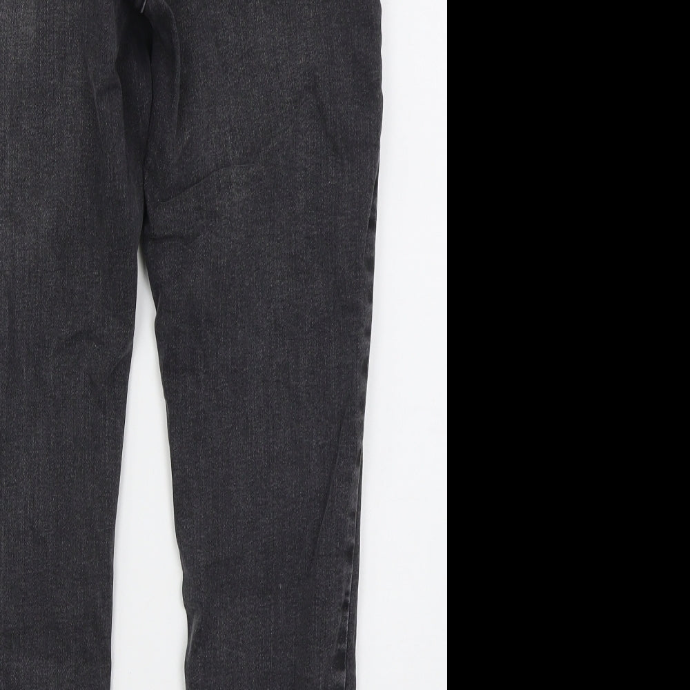 Denim Co Womens Grey Cotton Skinny Jeans Size 14 L26 in Regular Button