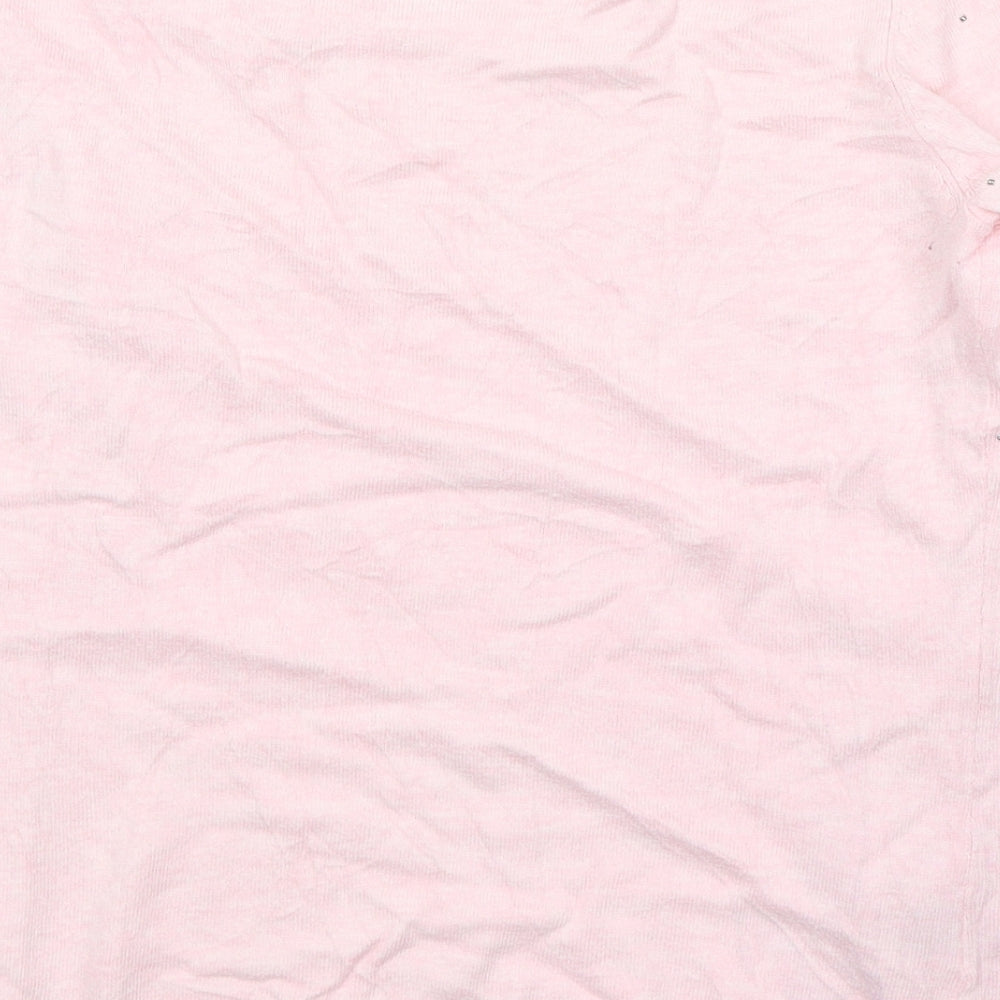 Country Casuals Womens Pink Round Neck Cotton Pullover Jumper Size S