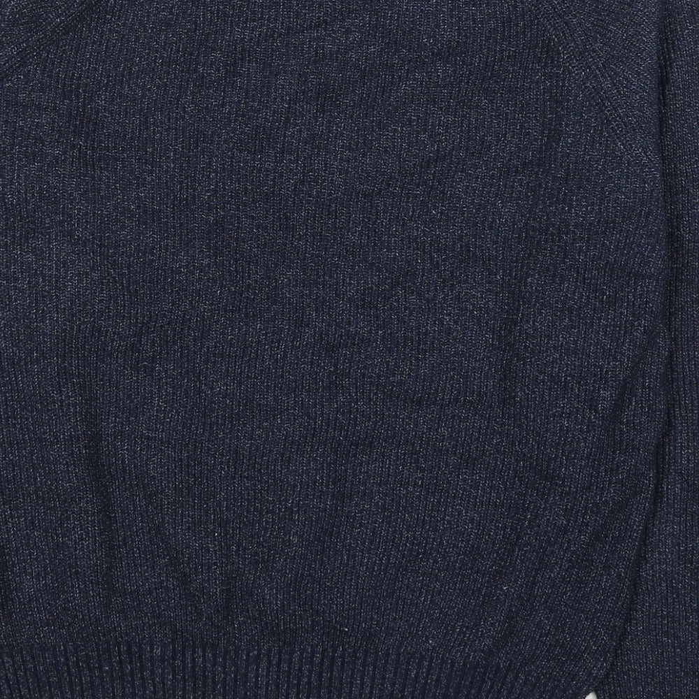 Macson Womens Blue Round Neck Polyester Pullover Jumper Size XL