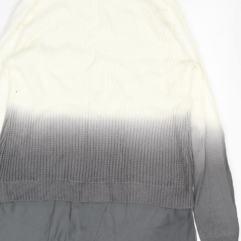 SOHO Womens White Roll Neck Acrylic Pullover Jumper Size S