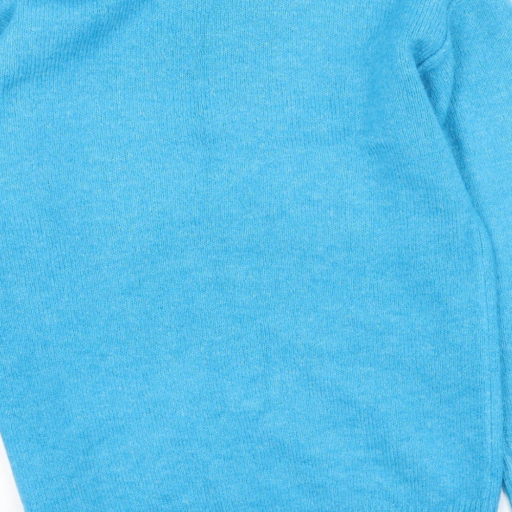 George Womens Blue Round Neck Acrylic Pullover Jumper Size 4