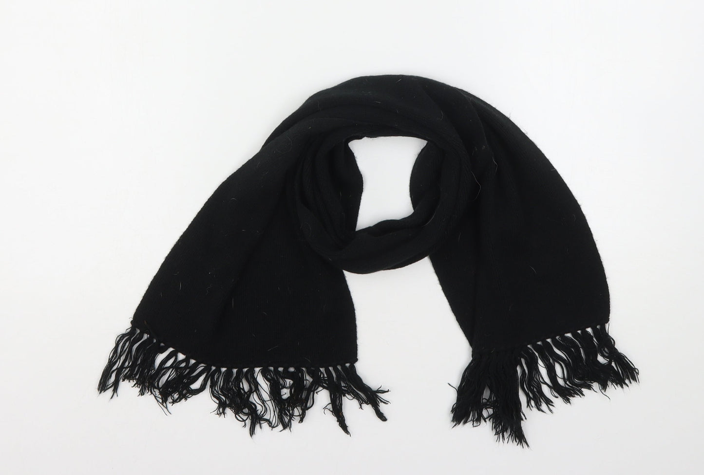 Preworn Womens Black Polyester Scarf