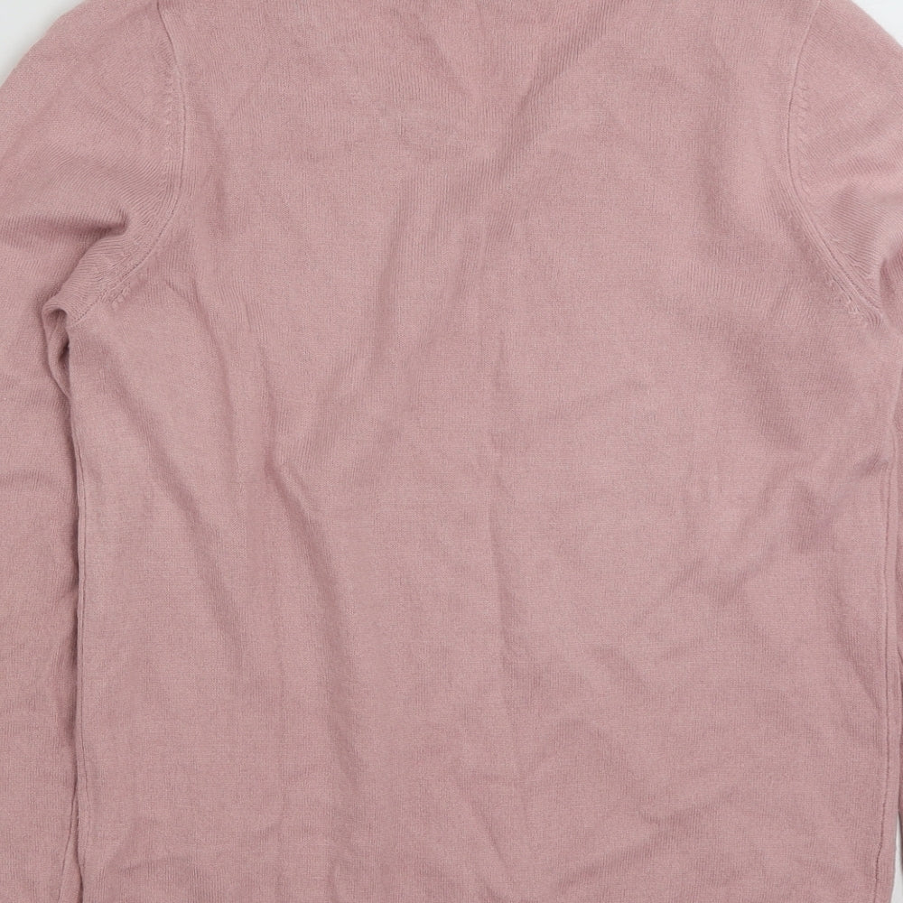 Marks & Spencer Womens Pink Crew Neck Acrylic Pullover Jumper Size 10