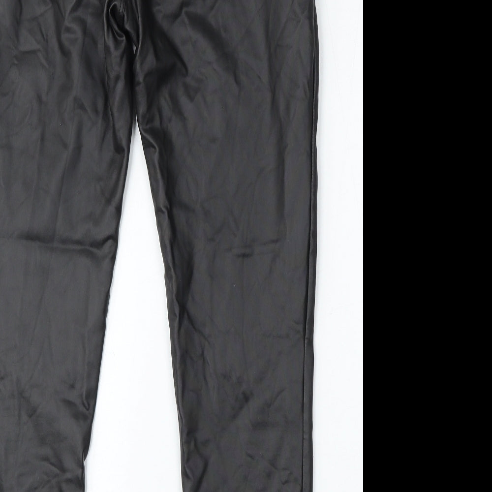 Boohoo Womens Black Polyester Trousers Size 28 L28 in Regular