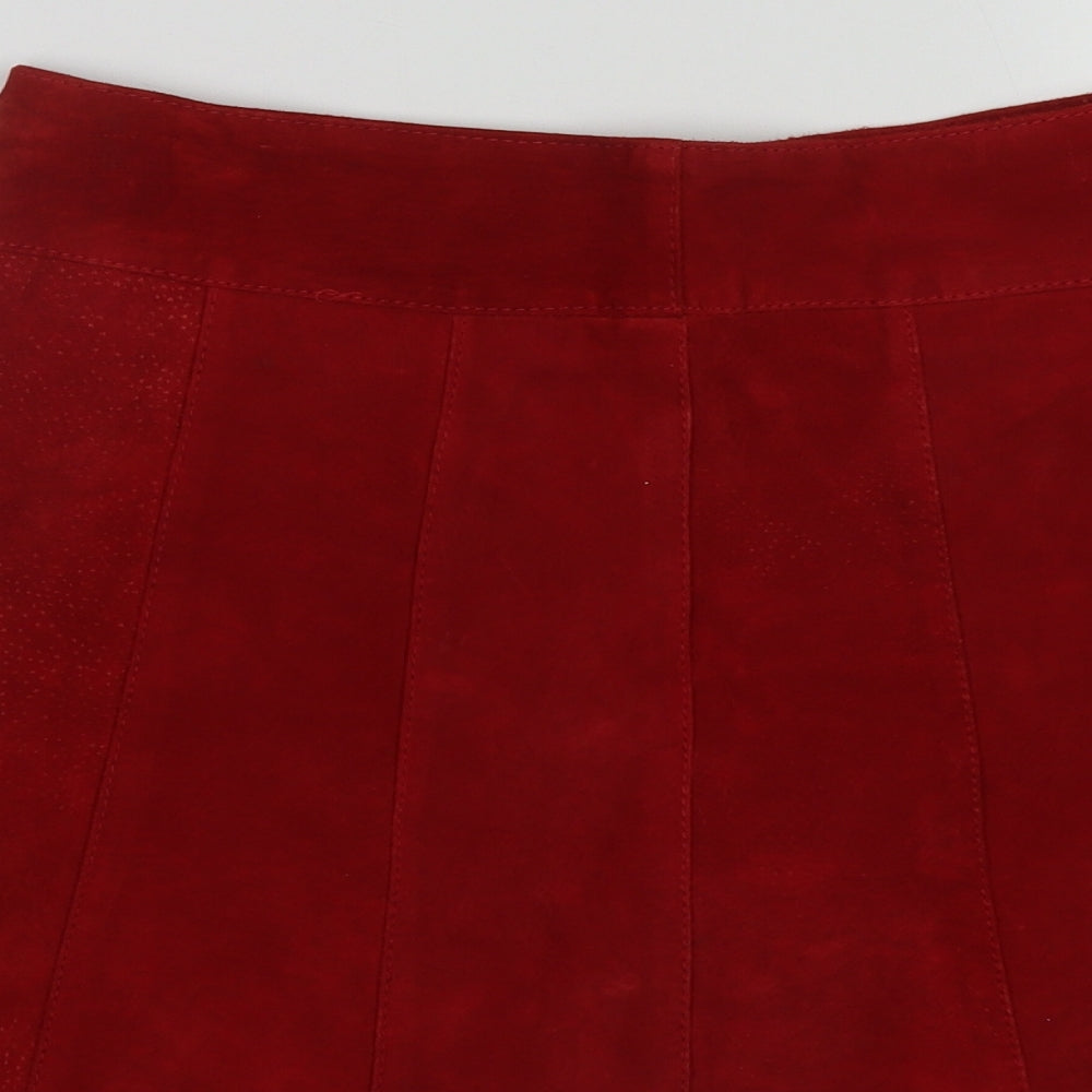 The Outer Edge Womens Red Polyester A-Line Skirt Size 12 Snap