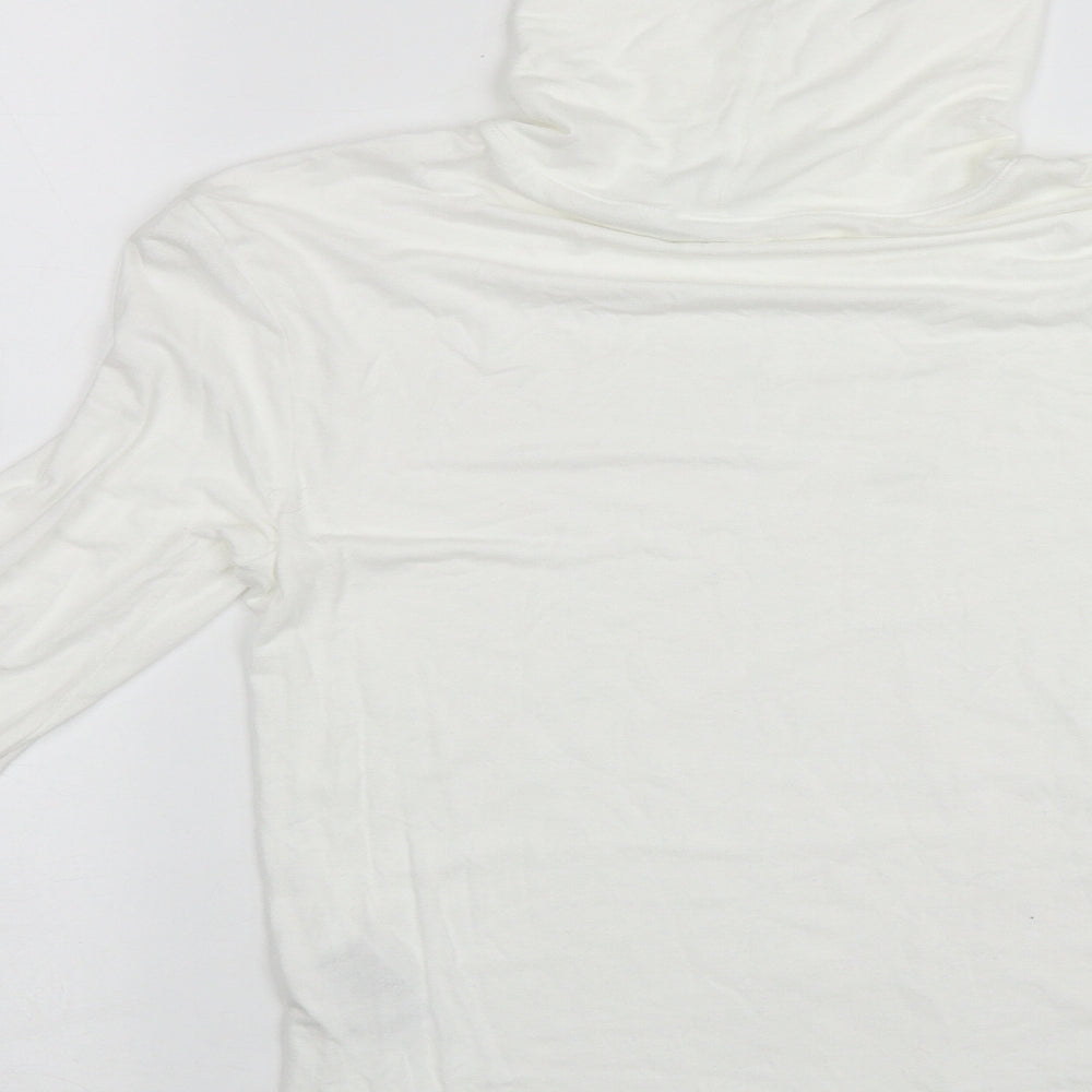 Divided Womens White Roll Neck Viscose Pullover Jumper Size S