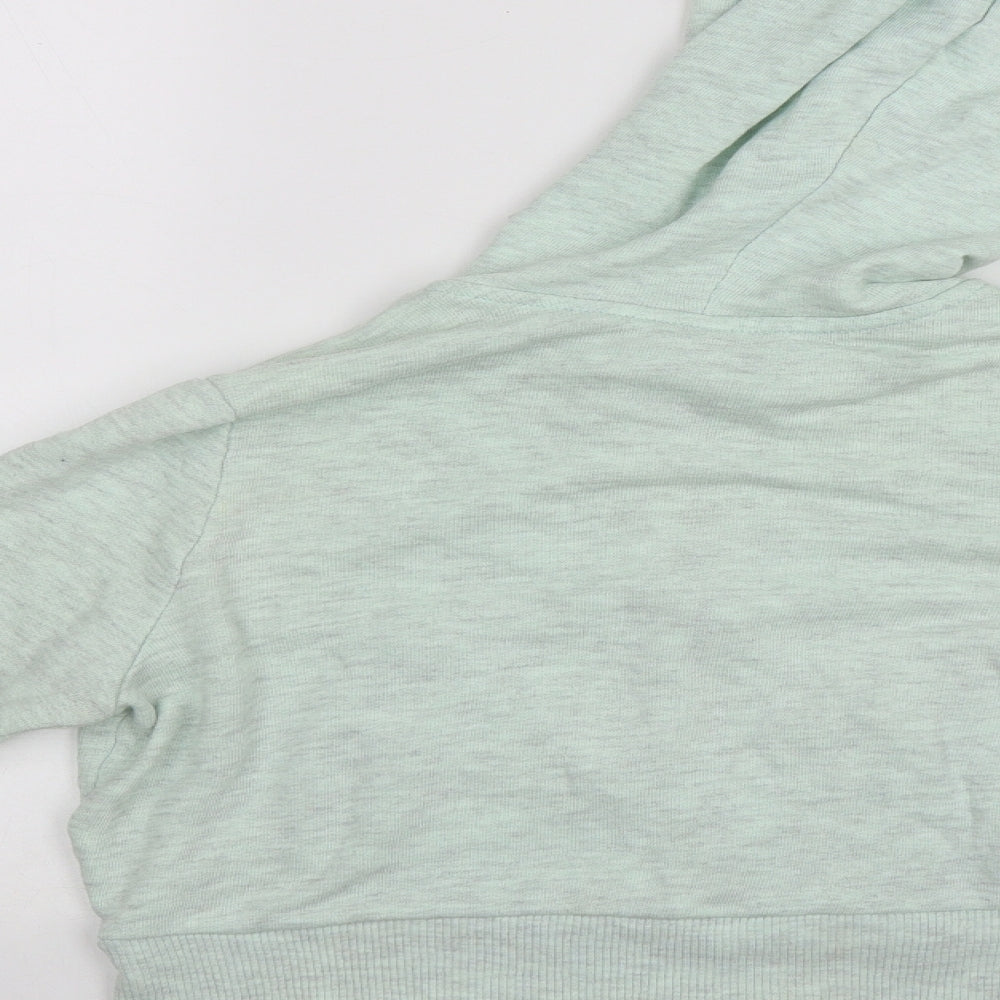 Divided Womens Green Cotton Full Zip Hoodie Size S Zip