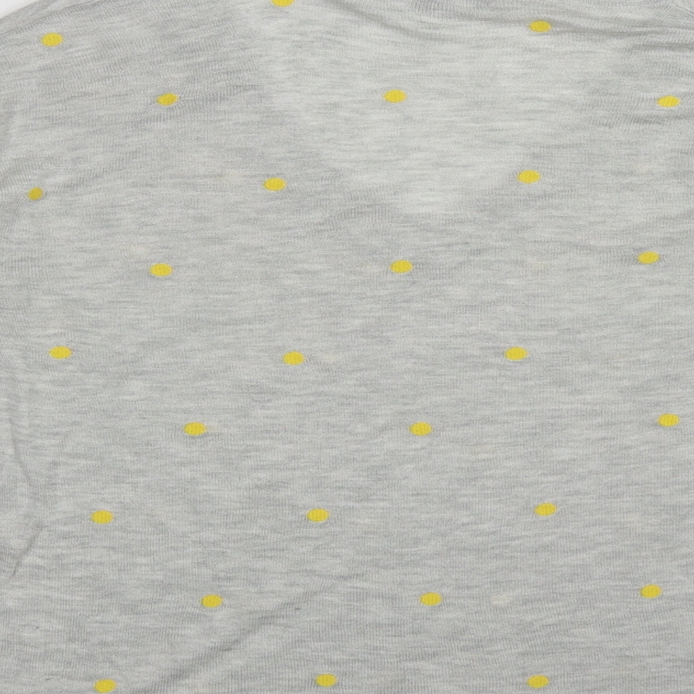 NEXT Womens Grey V-Neck Polka Dot Polyester Pullover Jumper Size 12