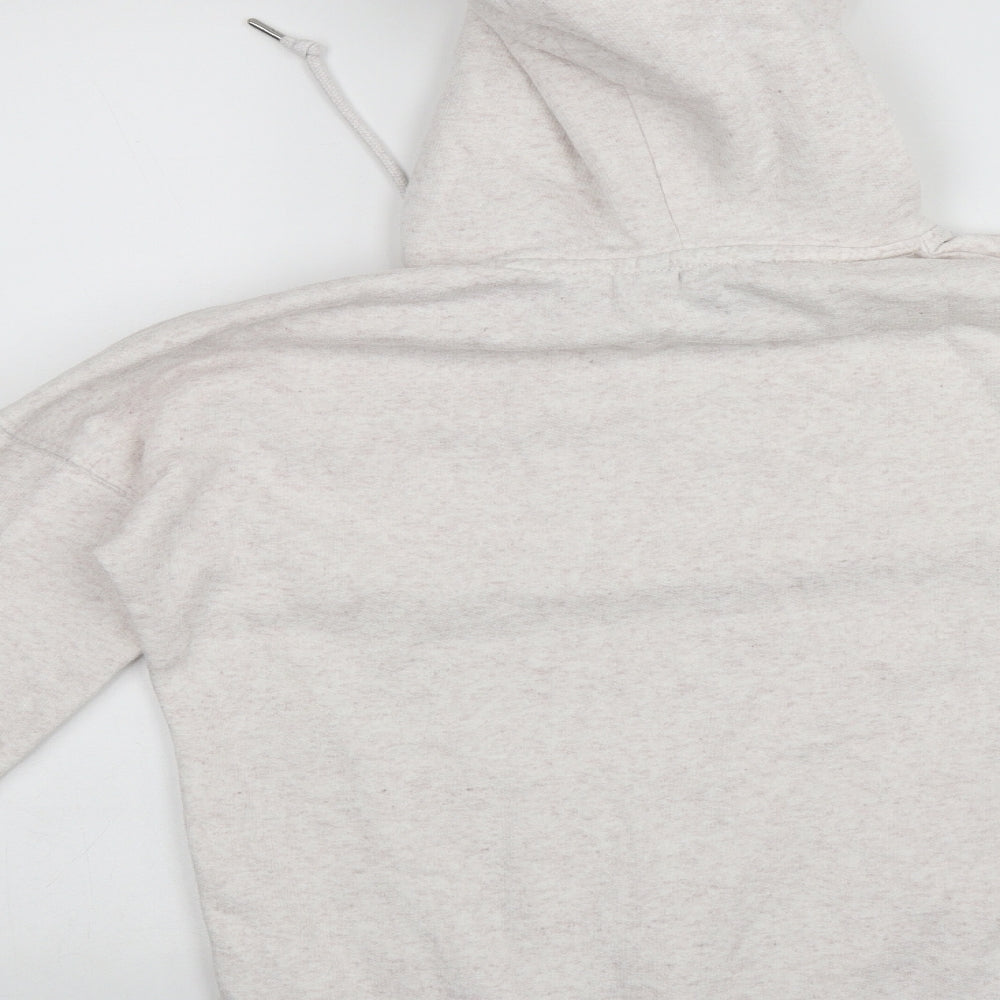 New Look Womens Ivory Cotton Pullover Hoodie Size S Drawstring