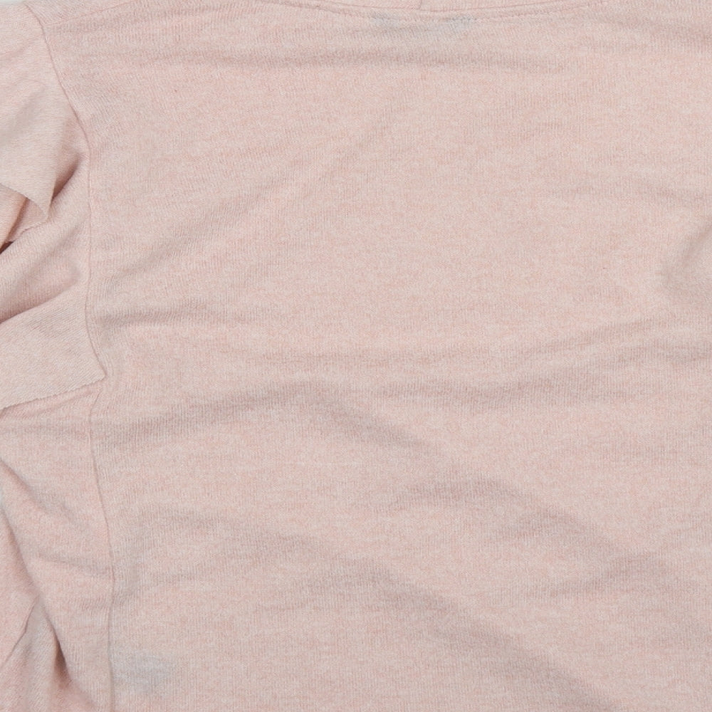 M&Co Womens Pink Round Neck Polyester Pullover Jumper Size 8