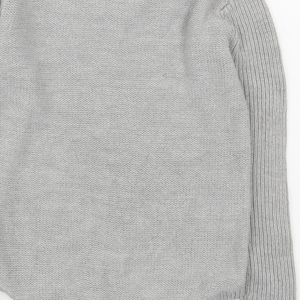 Pep&Co Girls Grey Round Neck Acrylic Pullover Jumper Size 9-10 Years Pullover