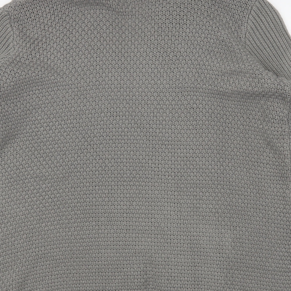 Preworn Womens Grey V-Neck Polyamide Cardigan Jumper Size L