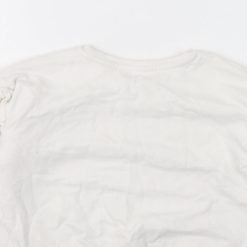 George Girls White Cotton Pullover Sweatshirt Size 3-4 Years