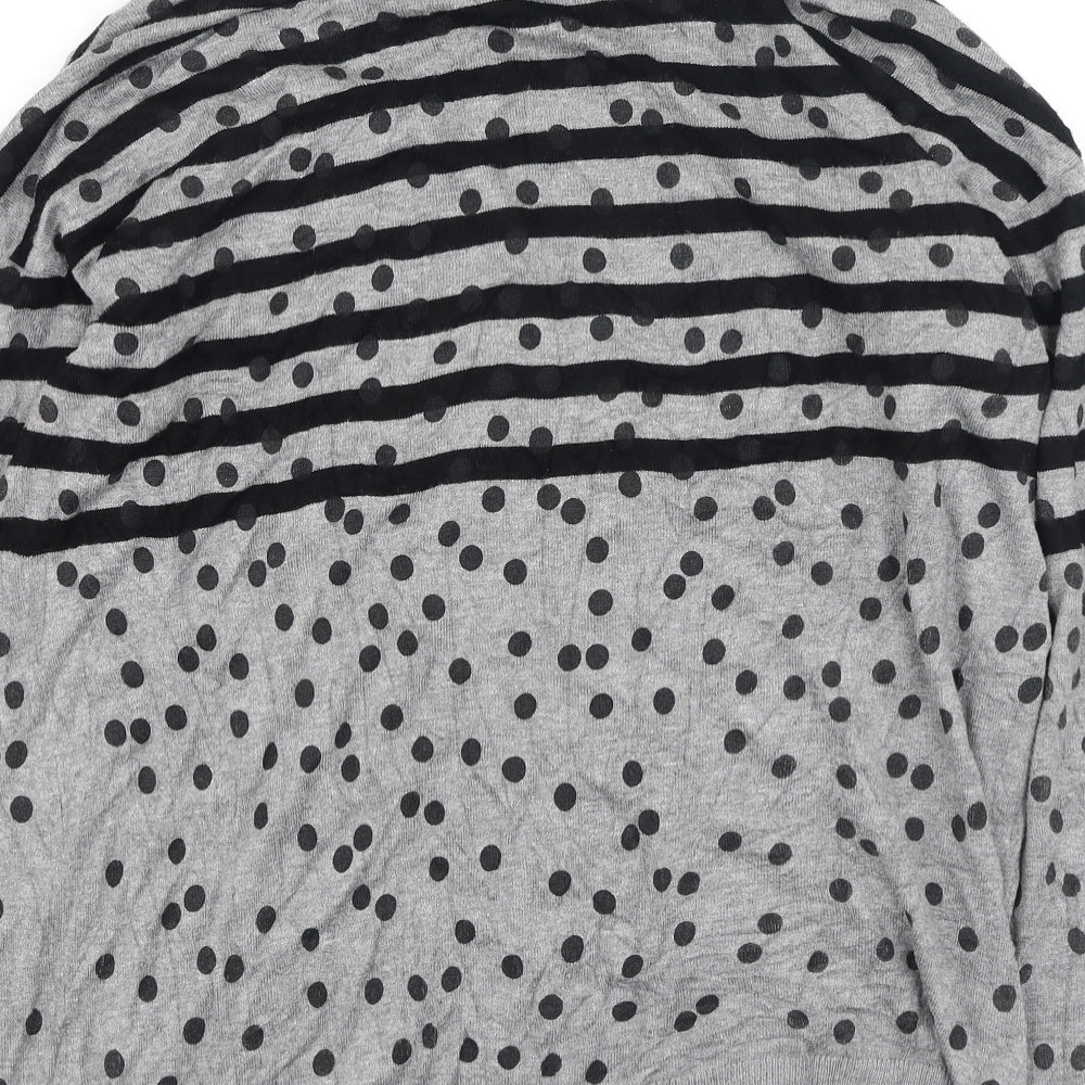 Fransa Womens Grey Striped Viscose Pullover Sweatshirt Size M