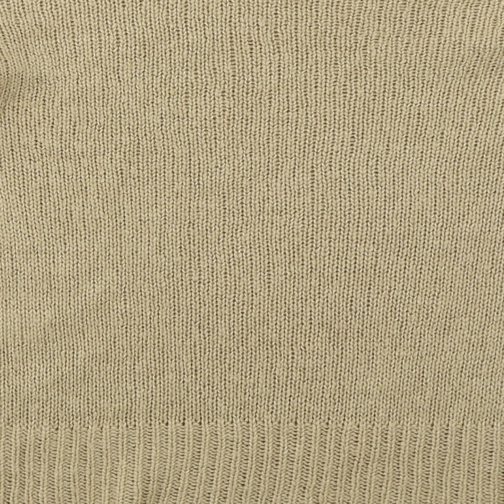 New Look Womens Beige Crew Neck Acrylic Pullover Jumper Size S