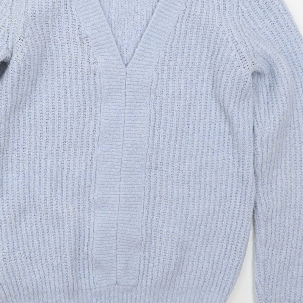 Primark Womens Blue Boat Neck Acrylic Pullover Jumper Size 6