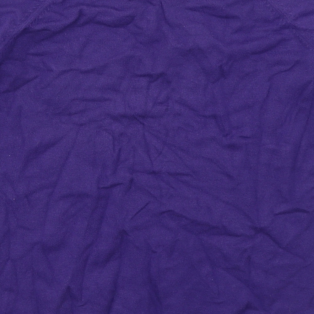 Marks & Spencer Womens Purple Crew Neck Viscose Pullover Jumper Size 16