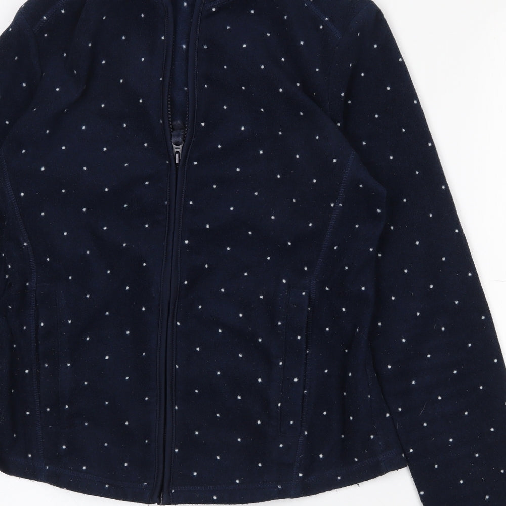 TU Womens Blue Polka Dot Jacket Size 8 Zip