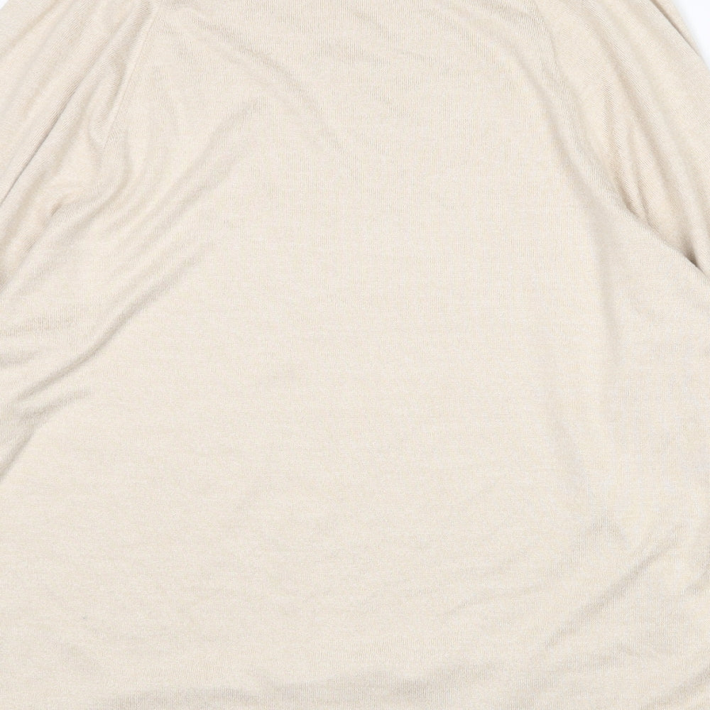 Gilly Hicks Womens Beige Crew Neck Acrylic Pullover Jumper Size S