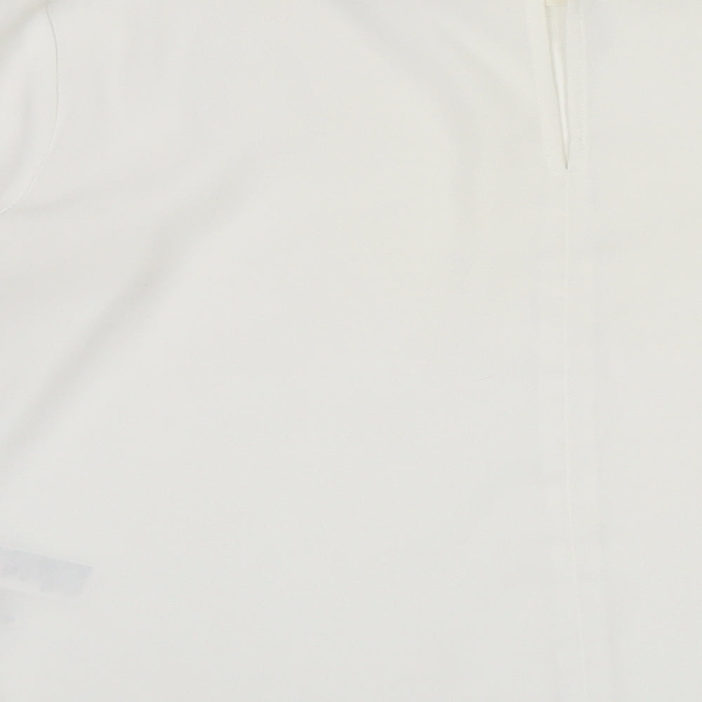 Topshop Womens White Polyester Kimono Blouse Size 10 Round Neck