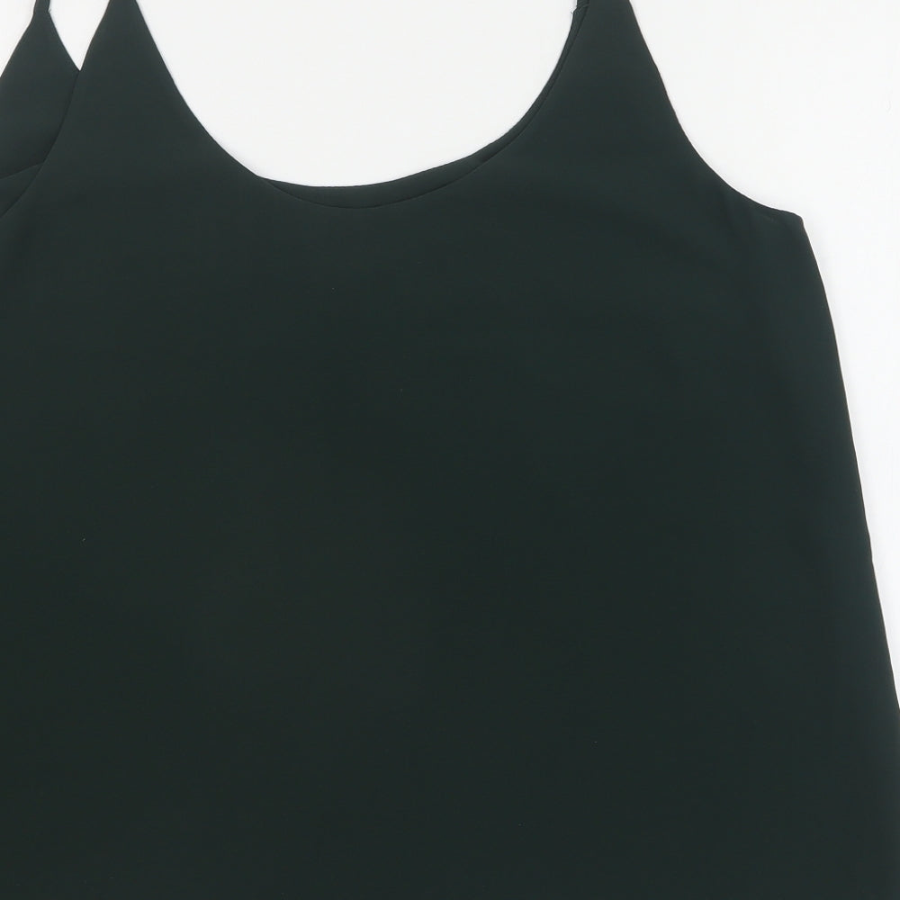 New Look Womens Green Polyester Camisole T-Shirt Size 14 Round Neck