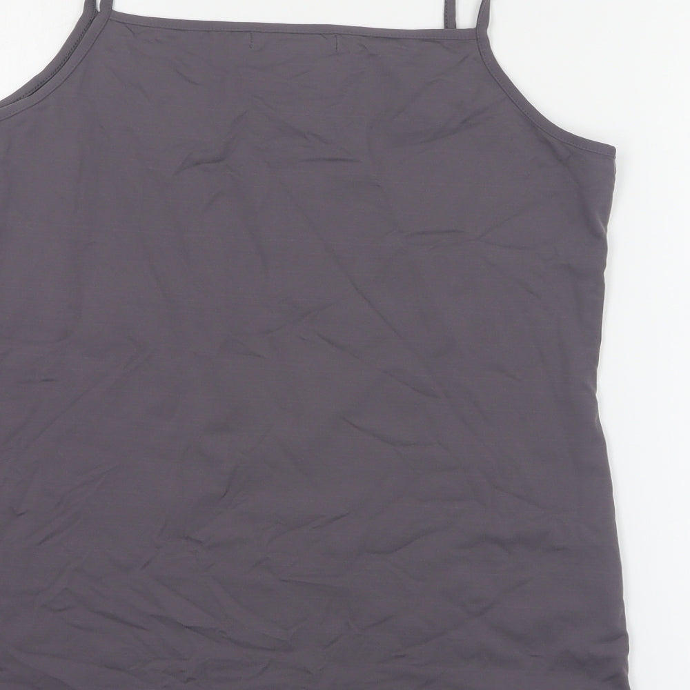 ZBiz Womens Grey Polyamide Basic Tank Size XL Round Neck