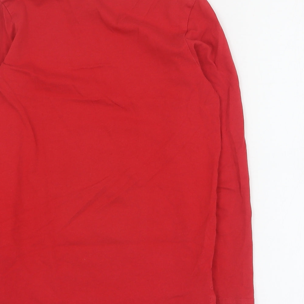 TU Boys Red 100% Cotton Basic T-Shirt Size 7 Years Crew Neck Pullover