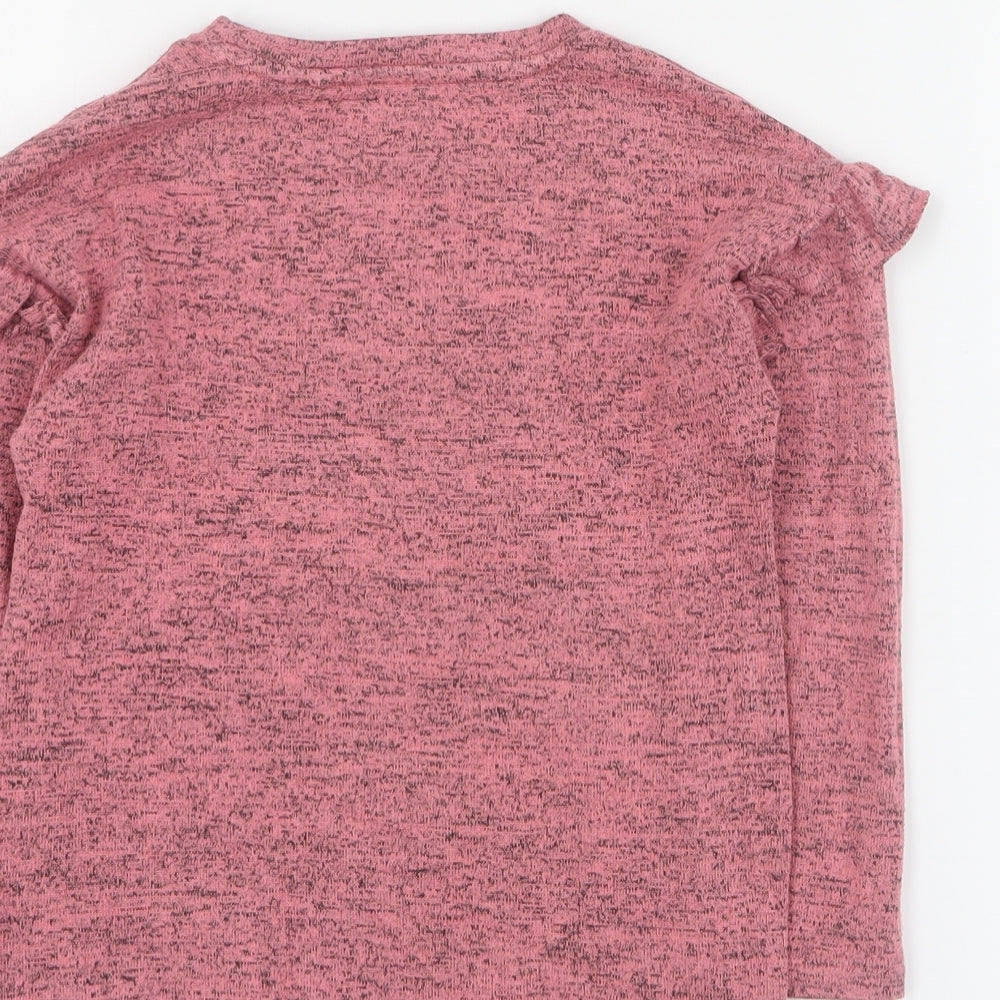 NEXT Girls Pink Round Neck Viscose Pullover Jumper Size 4 Years Pullover