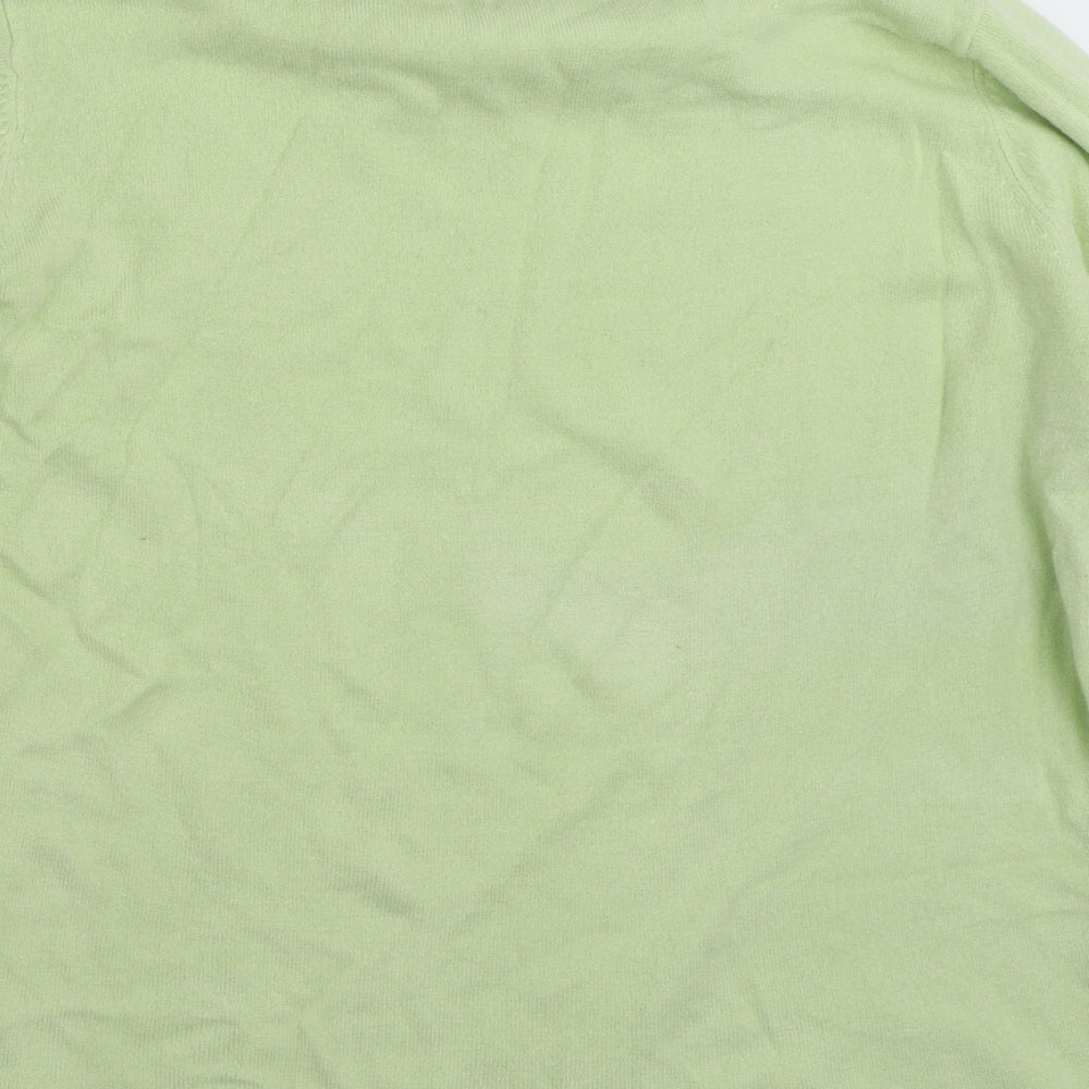 Bonmarché Womens Green High Neck Acrylic Pullover Jumper Size M