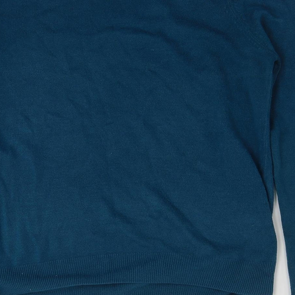Marks & Spencer Womens Blue Crew Neck Acrylic Pullover Jumper Size 12