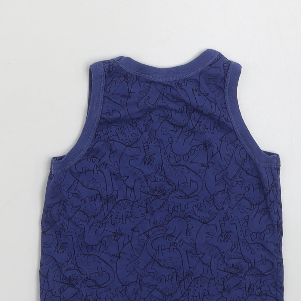 TU Boys Blue 100% Cotton Vest Sweatshirt Size 3-4 Years Pullover - Dinasours
