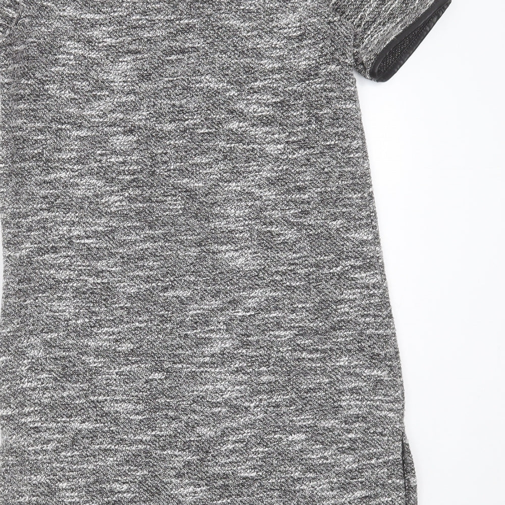 Quiz Womens Grey Polyester A-Line Size 10 Crew Neck Pullover
