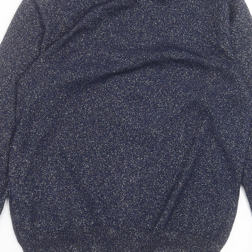 Atmosphere Womens Blue Polyester Basic Blouse Size 8 V-Neck