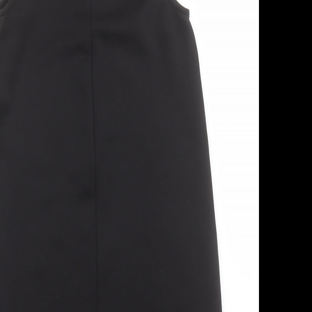 Topshop Womens Black Polyester A-Line Size 6 High Neck Zip