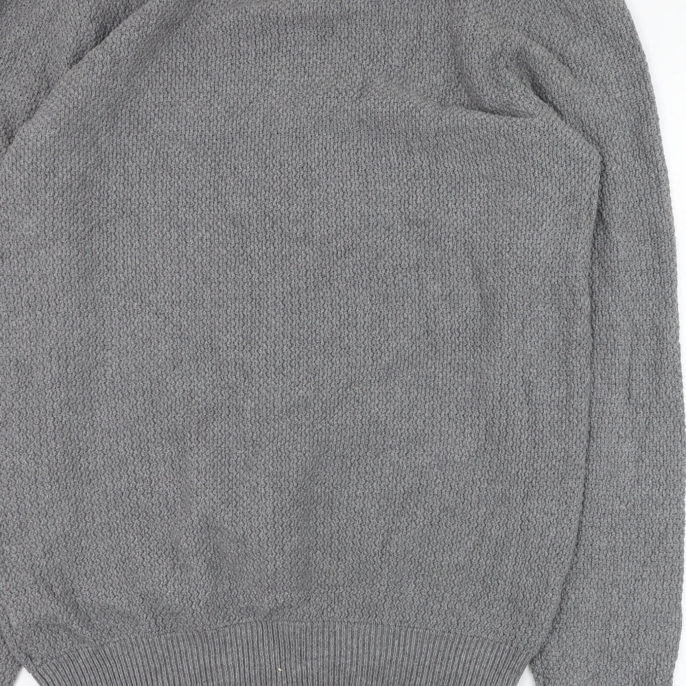 Debenhams Mens Grey V-Neck Cotton Pullover Jumper Size S