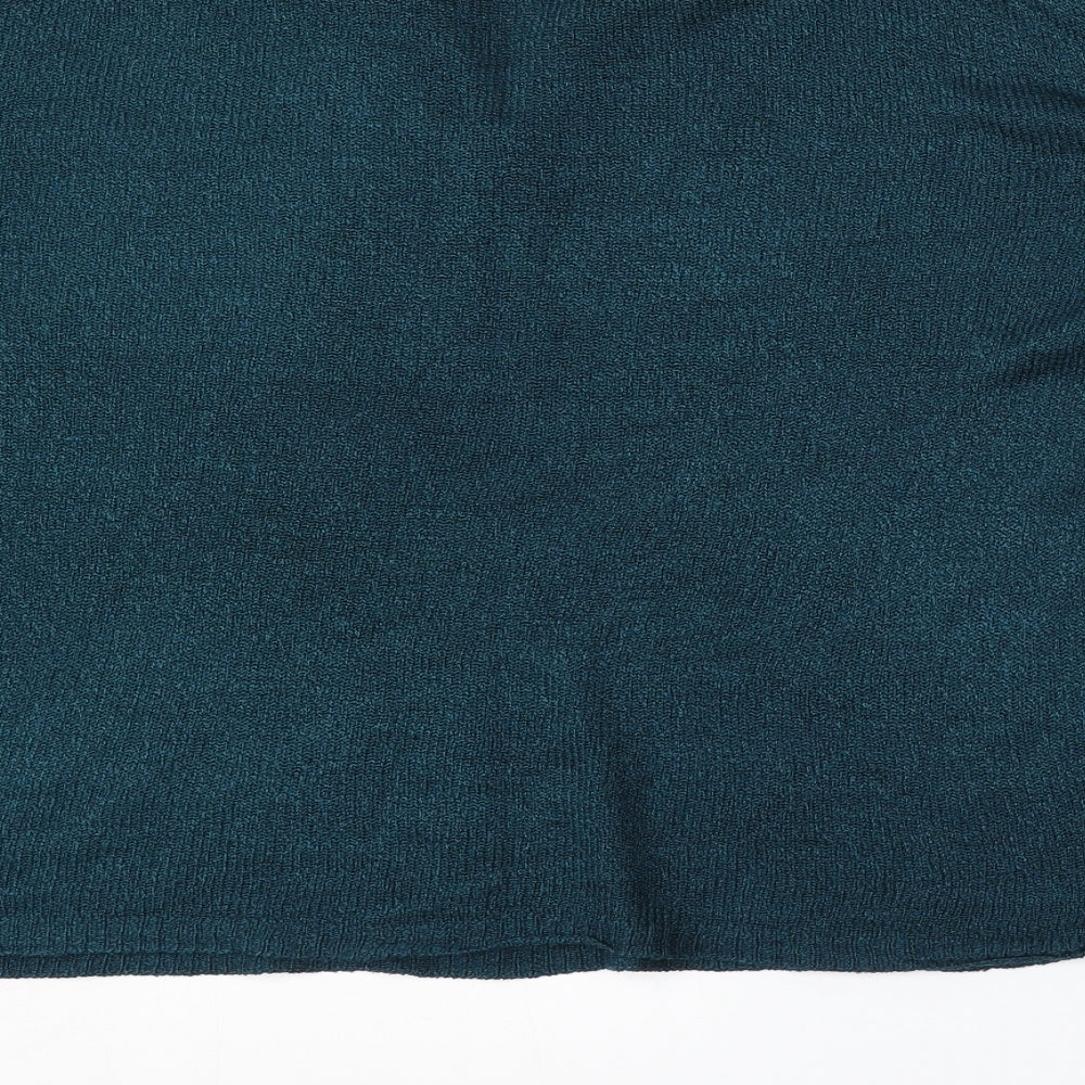 Bonmarché Womens Blue V-Neck Polyester Pullover Jumper Size 14