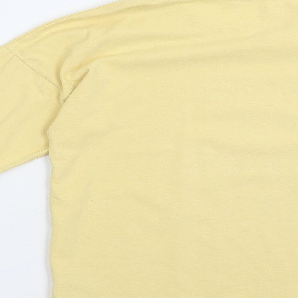 NEXT Girls Yellow Cotton Pullover T-Shirt Size 9 Years Crew Neck Pullover - Save The Future