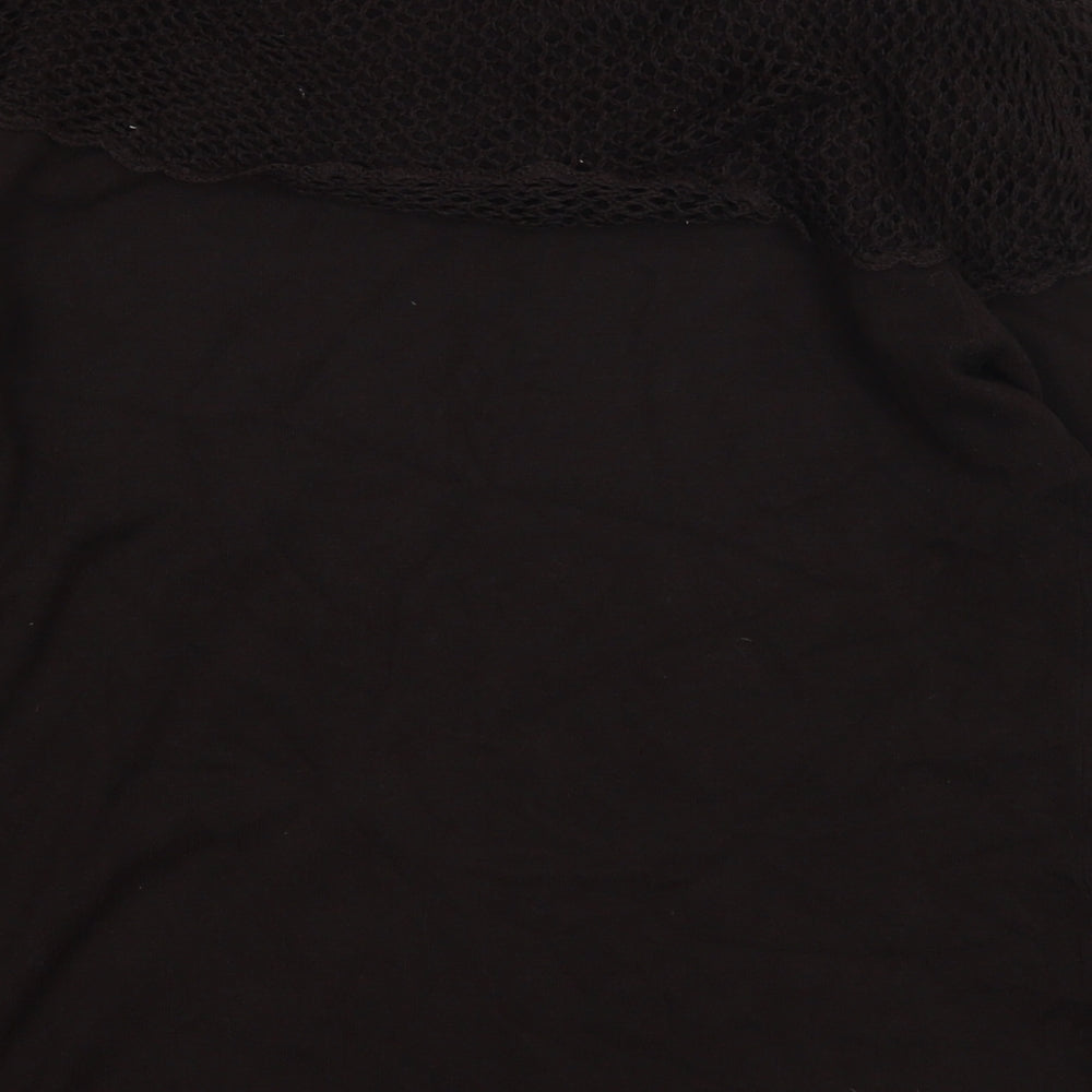 Viz-A-Viz Womens Blue Viscose Basic T-Shirt Size 12 Boat Neck