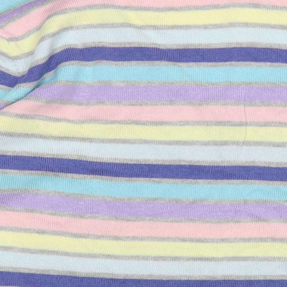 Together Womens Multicoloured V-Neck Striped Viscose Pullover Jumper Size 18