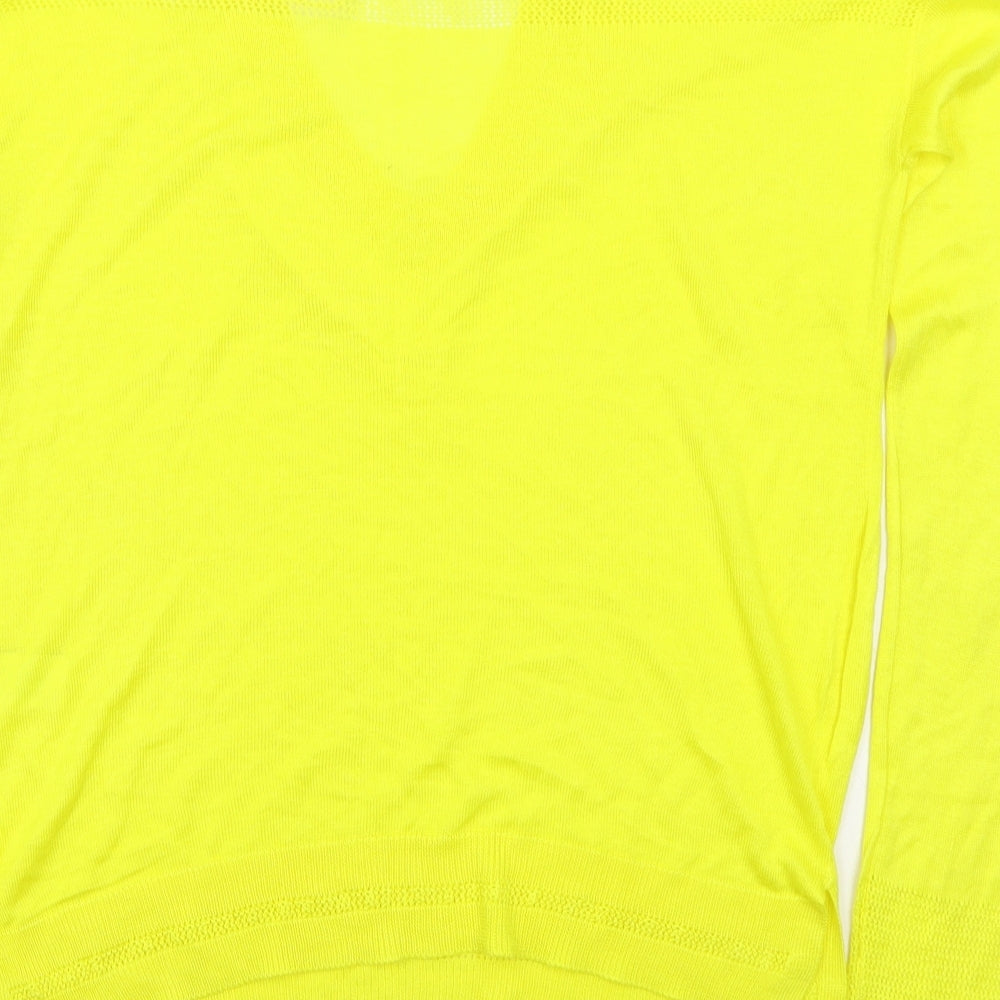 NEXT Womens Yellow V-Neck Viscose Pullover Jumper Size 8