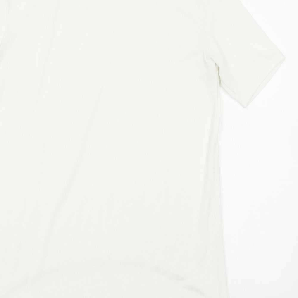 Select Womens White Roll Neck Polyester Pullover Jumper Size 12