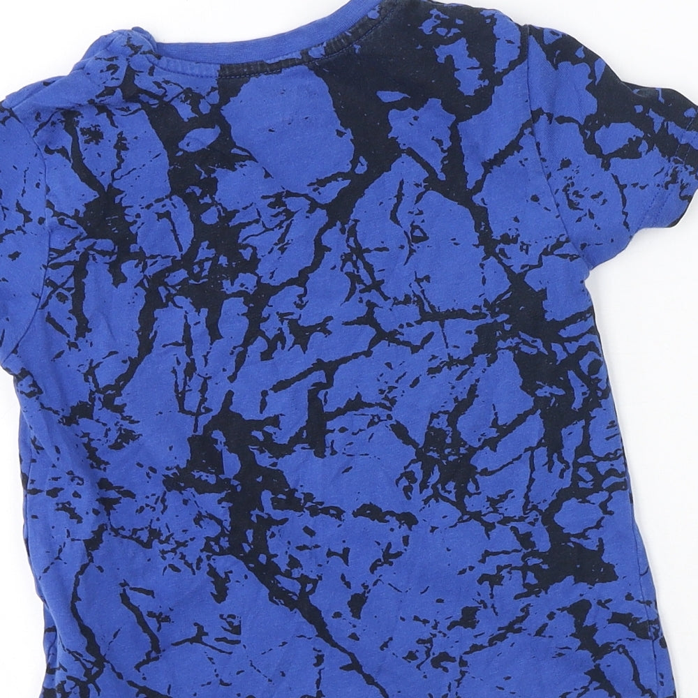 Primark Boys Blue Cotton Basic Casual Size 3-4 Years Round Neck