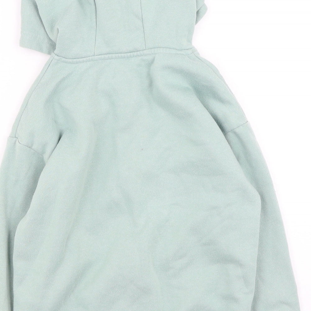 Dunnes Stores Boys Green Round Neck Cotton Full Zip Jumper Size 7-8 Years