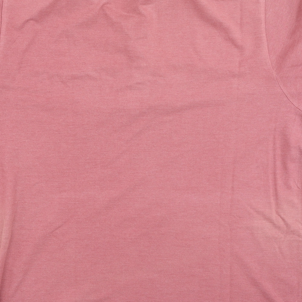 Preworn Mens Pink Cotton Polo Size L Collared