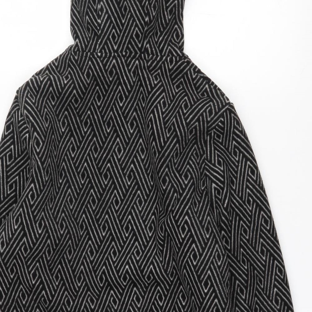 Bonmarché Womens Black Geometric Jacket Size S Zip