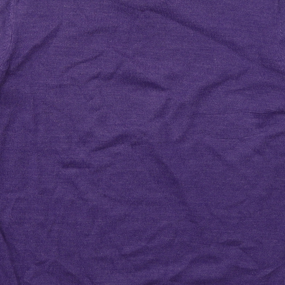 EWM Womens Purple Mock Neck Acrylic Pullover Jumper Size 10