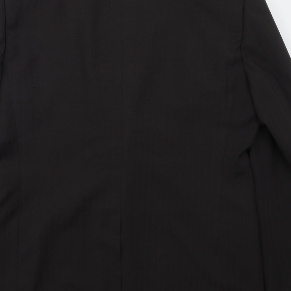 Greenwoods Mens Black Striped Polyester Jacket Suit Jacket Size 42