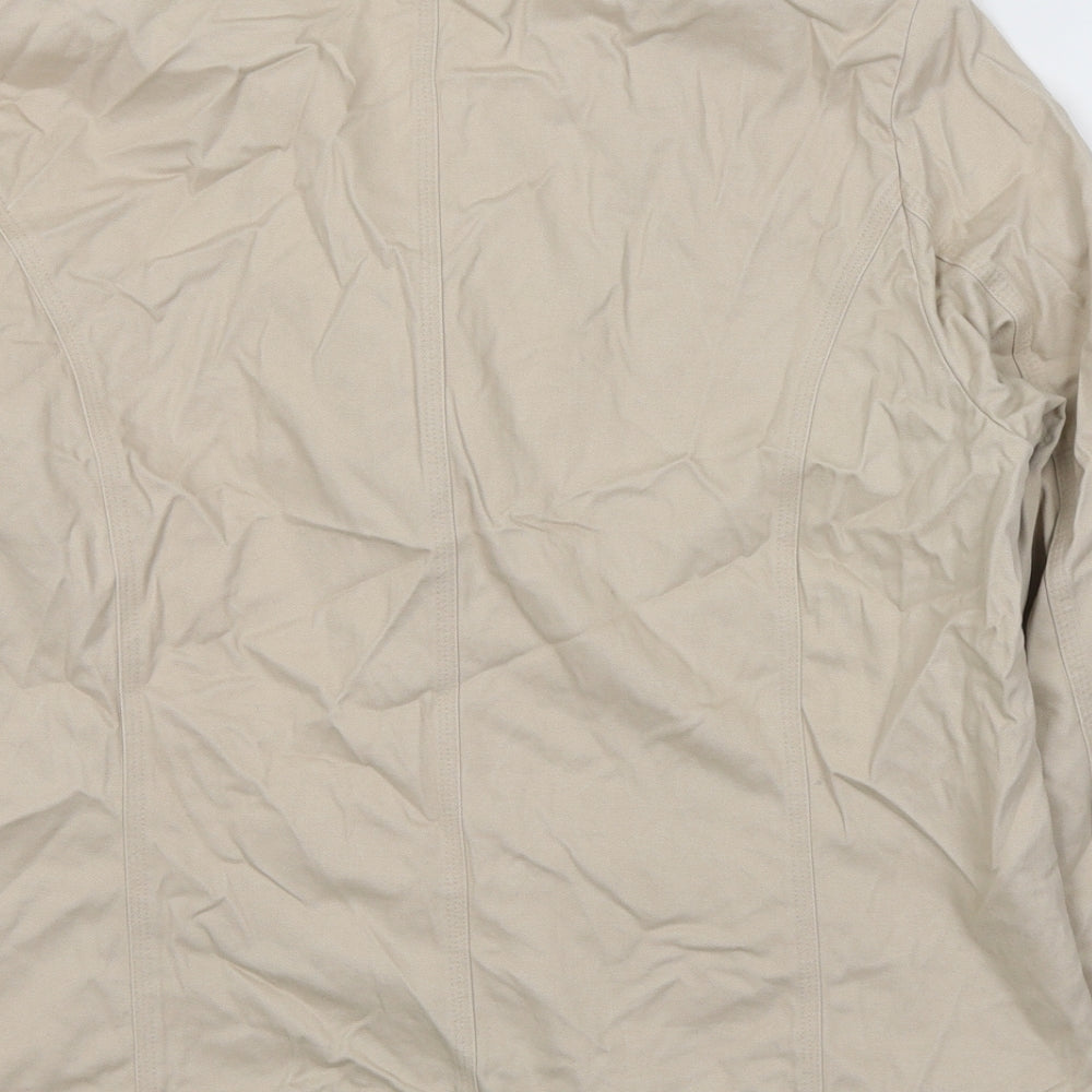 EWM Womens Beige Trench Coat Coat Size 14 Button